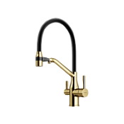 Смеситель для кухонной мойки Sancos Orta SC4008BG брашированное золото/черный