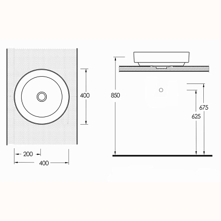 Раковина на столешницу beWash Alster 86401001 40x40x11 белый глянцевый