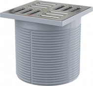 Решетка с горловиной трапа AlcaPlast APV0300 нержавеющая сталь