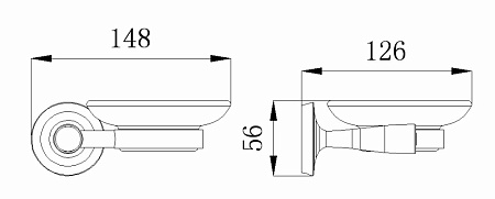 Мыльница стеклянная RUSH Balearic BA39411 хром