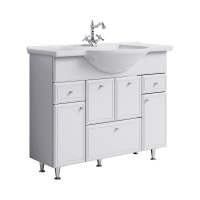 Тумба с раковиной Aqwella Барселона Люкс BA0110K 105 с корзиной, белый