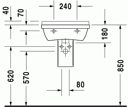 Полупьедестал для раковины Duravit Starck 3 0865170000