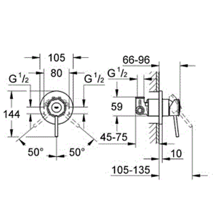 Комплект гигиенический Grohe BauClassic 124434 хром