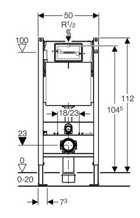 Система инсталляции для унитазов Geberit Duofix Delta UP182 458.160.00.1