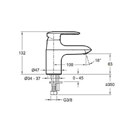 Смеситель Jacob Delafon Kumin E99984-CP для раковины