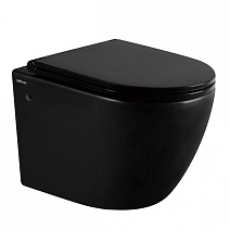 Унитаз подвесной ABBER Bequem AC1103MB безободковый, черный матовый