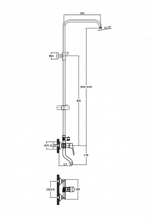 Душевая стойка Agger Merry A1393300 хром