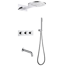 Душевая система ABBER Wasser Kreis AF8150 скрытого монтажа с изливом, термостат, хром Душевая система ABBER Wasser Kreis AF8150 скрытого монтажа с изливом, термостат, хром