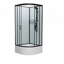 Душевая кабина Frank F400/2 Black 100*100 без крыши, черный