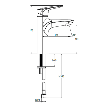 Смеситель Jacob Delafon Elite E32908-CP для раковины, хром