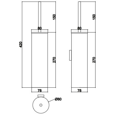 Ершик Palazzani 9943M843 подвесной, матовый белый