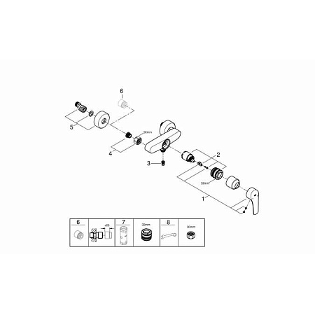 Смеситель Grohe Eurosmart 33555003 для душа