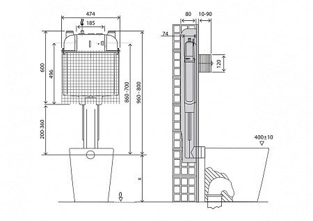Бачок скрытого монтажа BelBagno BB025-CS