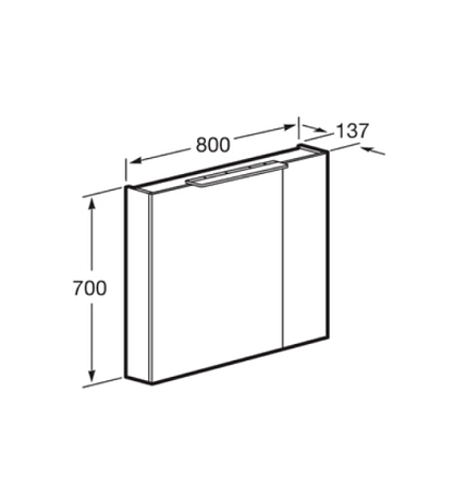 Шкаф-зеркало Roca Oleta A857647515 80 капучино