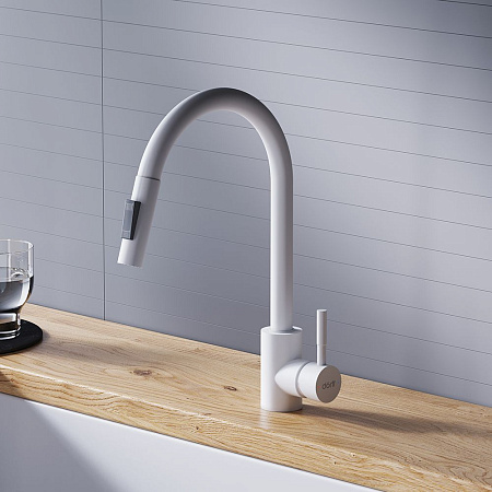 Смеситель Dorff Logic D3007533 для кухонной мойки белый