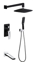 Душевой комплект Boheme Venturo 374-B-2 для ванны с душем, черный/хром