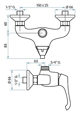 Смеситель Emmevi Ares 76002C/OR для душа, золото