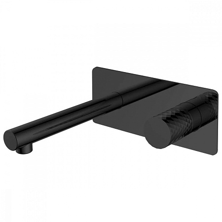 Смеситель Boheme Stick 125-BB для раковины, ручка Diamond, черный