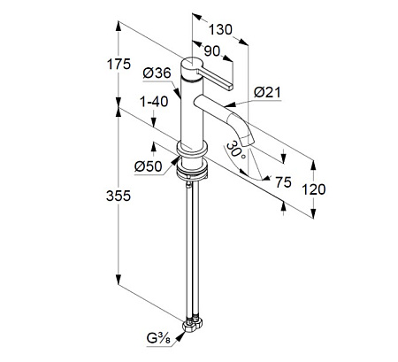 Смеситель Kludi Nova Fonte 200280515 для раковины, хром