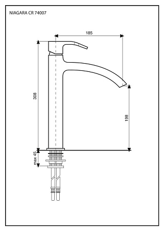 Смеситель Emmevi Niagara 74007/CR для кухонной мойки, хром