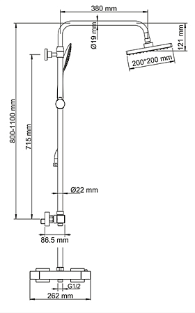 Душевая стойка WasserKRAFT A15502 хром