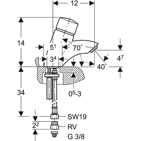 Смеситель Geberit HyTronic26 115.721.21.1 для раковины