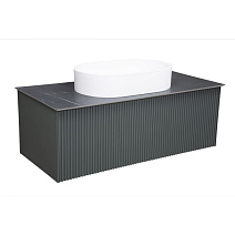 Тумба с раковиной La Fenice Terra FNC-01-TER-G-100 Grigio, столешница Black Olive Light Lappato