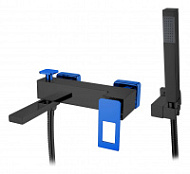 Смеситель Boheme Q 143-BUW для ванны, черный/синий