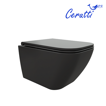 Унитаз подвесной Ceruttispa Mimi Aria MW CT8920 микролифт, черный матовый