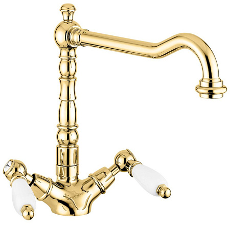 Смеситель Emmevi Deco Ceramic 121617OR для кухонной мойки, золото