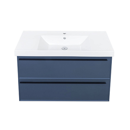 Тумба с раковиной La Fenice Elba TWIN FNC-01-ELB-BG-100-2 два ящика, Blu Grigio синий матовый