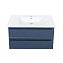 Тумба с раковиной La Fenice Elba TWIN FNC-01-ELB-BG-100-2 два ящика, Blu Grigio синий матовый - фото 1