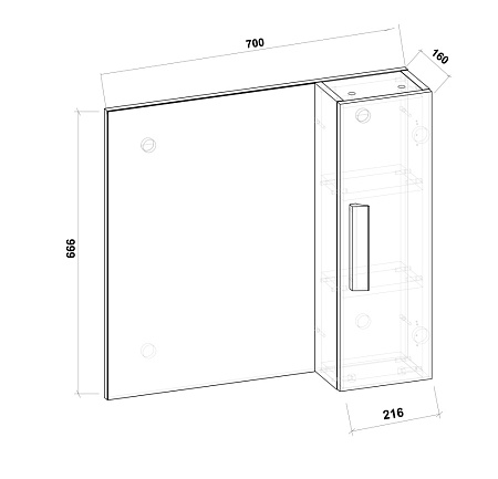 Шкаф-зеркало Grossman Нео 207023 70 белый