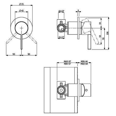 Смеситель Villeroy & Boch Dawn TVS106002000K5 для душа, черный матовый