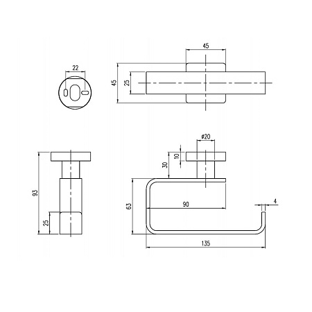 Держатель туалетной бумаги Villeroy & Boch Elements Striking TVA15201400076 золото сатинированное