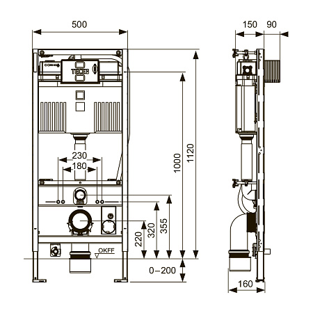 Система инсталляции Tece TECEprofil 9300344 для унитаза-биде TOTO NEOREST AC/EW