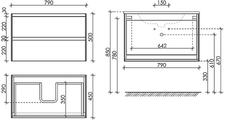 Тумба с раковиной Sancos Cento 80 CN80W белый глянцевый