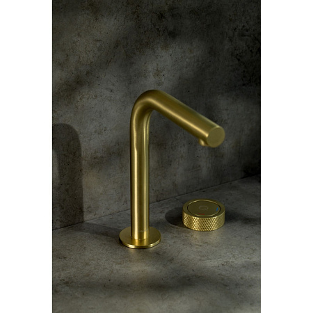 Смеситель Boheme Tech 158-MG для раковины, автоматический, золото матовое