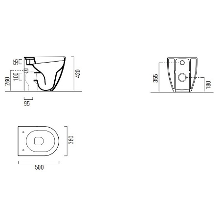 Унитаз приставной GSI Pura 880411 белый