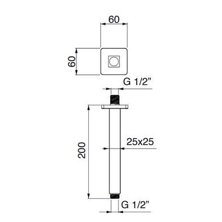 Кронштейн для верхнего душа Palazzani 99582810 хром