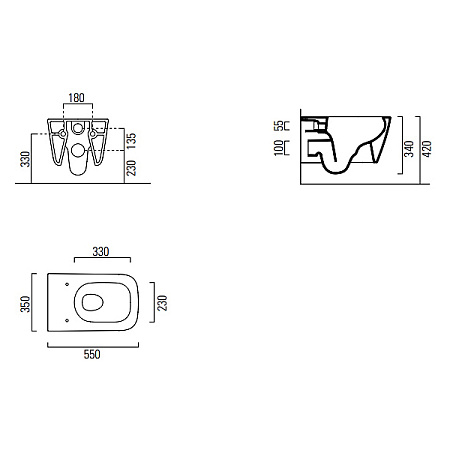 Чаша для унитаза подвесного GSI Nubes 961511 белый
