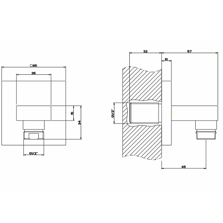 Шланговое подключение Gessi Rettangolo 20169.031 хром