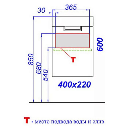 Мебельная раковина Aqwella Unam T1.04.04D