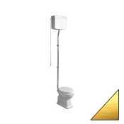 Унитаз напольный Simas Londra LO901bi вертикальный выпуск, с высоким бачком, белый/золото