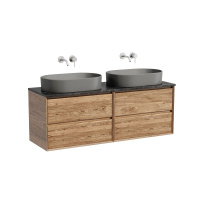 Тумба с раковиной и столешницей Sancos Marmi 2.0 140 MR2.070ECH+TT140A1 дуб чарльстон/Black Sky