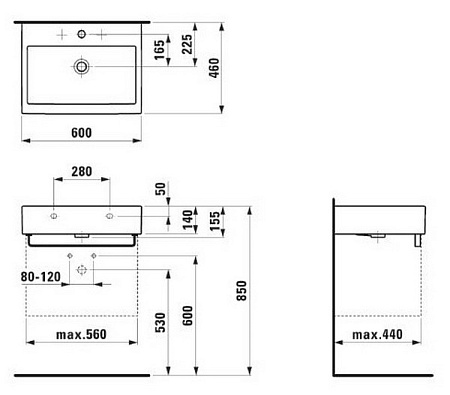 Раковина Laufen Living 8.1743.3.000.104.1 60см