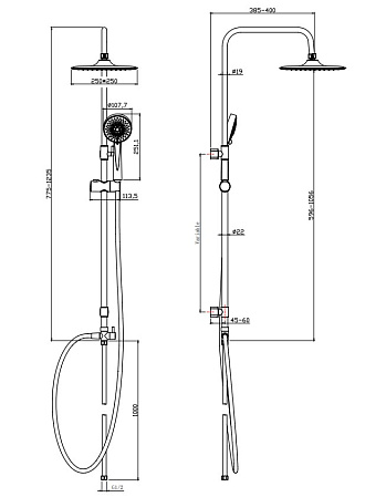 Душевая система Cersanit Neno 63477 хром