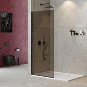 Душевая перегородка Cezares Liberta LIBERTA-L-1-TB-90-BR-NERO тонированное/черный матовый