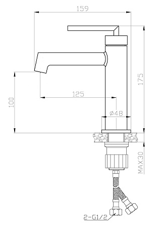 Смеситель для раковины BelBagno Acqua ACQUA-LVM-CRM хром