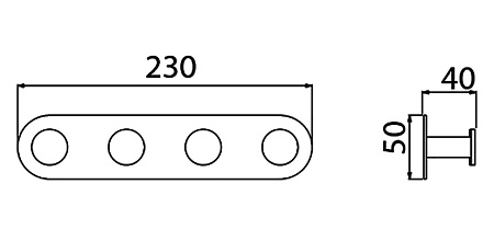 Вешалка с 4-мя крючками Timo Saona 13015/00 хром
